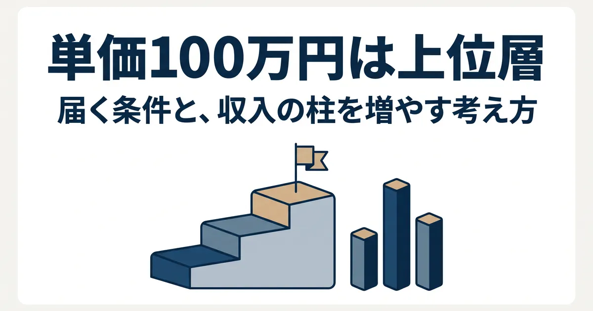 単価100万円は上位層、届く条件と収入の柱を増やす考え方